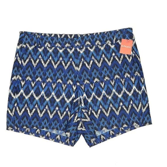 NWT! Spanx Sunshine 6" Ikat Blue Shorts Size XL - Picture 1 of 4